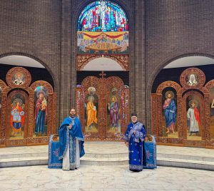 Fr Stefan in front of Iconostasis