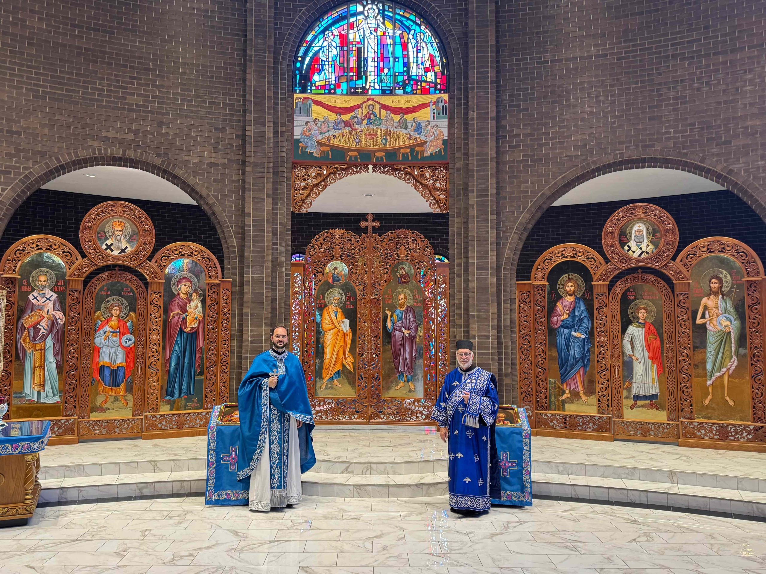 Fr Stefan in front of Iconostasis